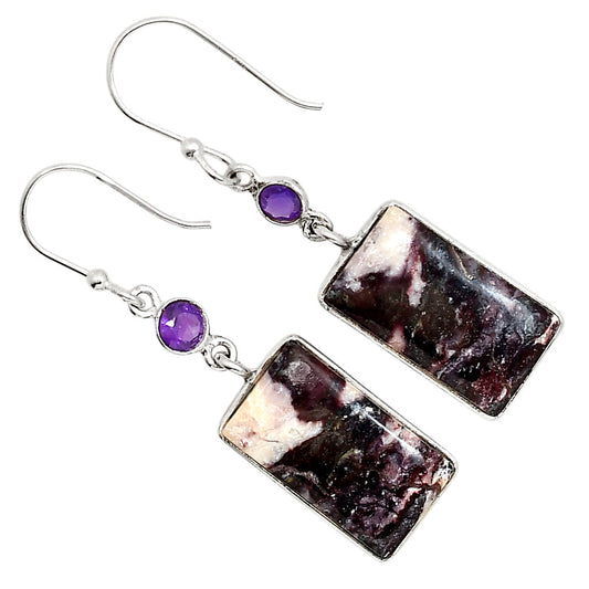 Indian Blanket Jasper and Amethyst Earrings E-1002 SDE91734