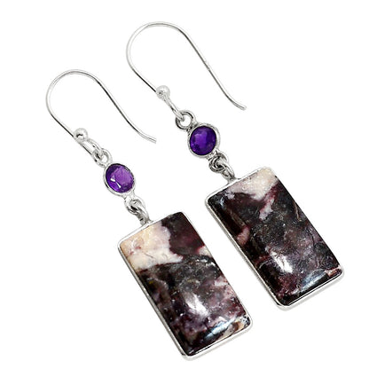 Indian Blanket Jasper and Amethyst Earrings E-1002 SDE91734