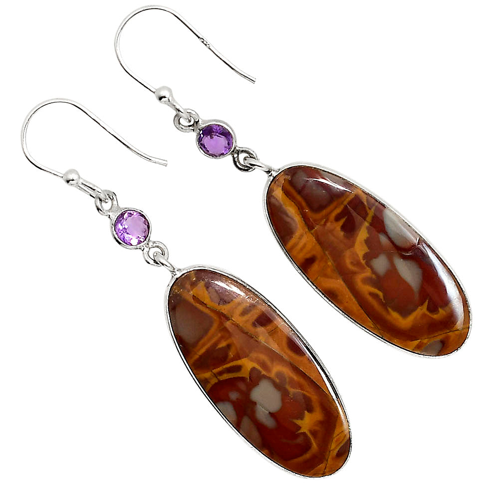 Noreena Jasper and Amethyst Earrings E-1002 SDE91737