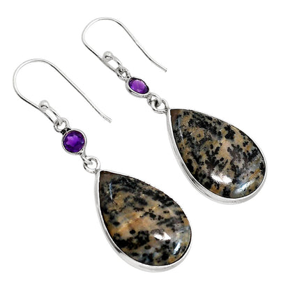 Russian Honey Dendrite Opal and Amethyst Earrings E-1002 SDE91743