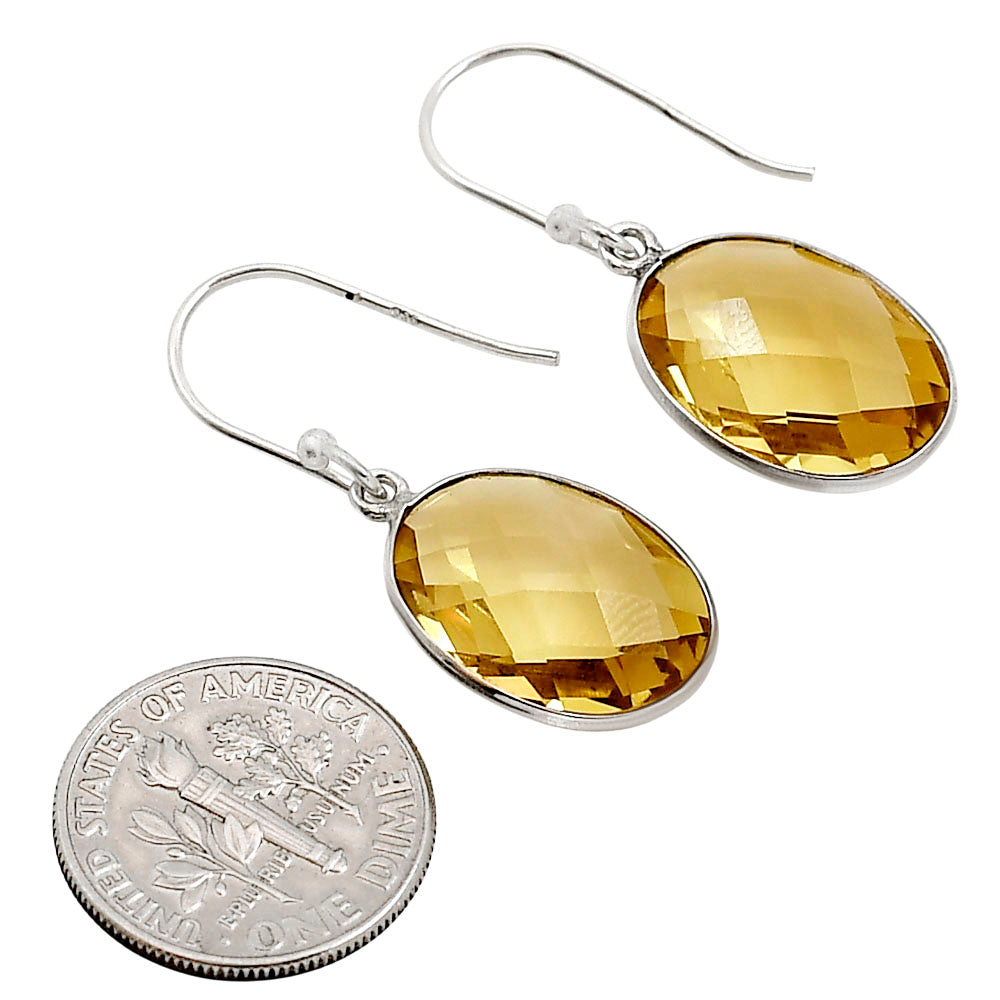 Citrine Checker Briolette Earrings E-1001 SDE91844