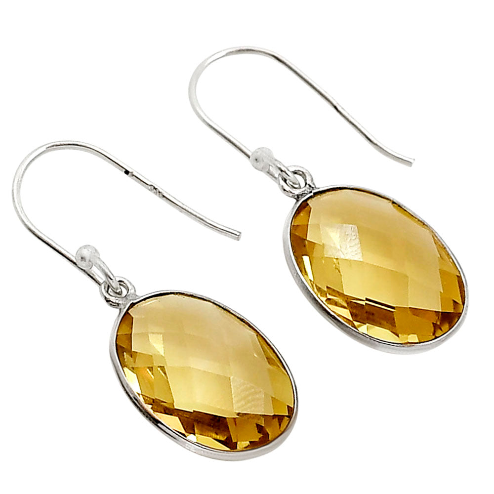 Citrine Checker Briolette Earrings E-1001 SDE91844
