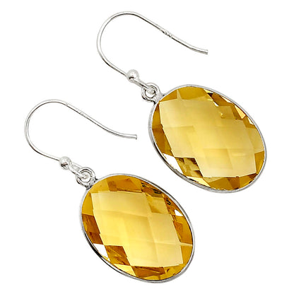 Citrine Checker Briolette Earrings E-1001 SDE91858
