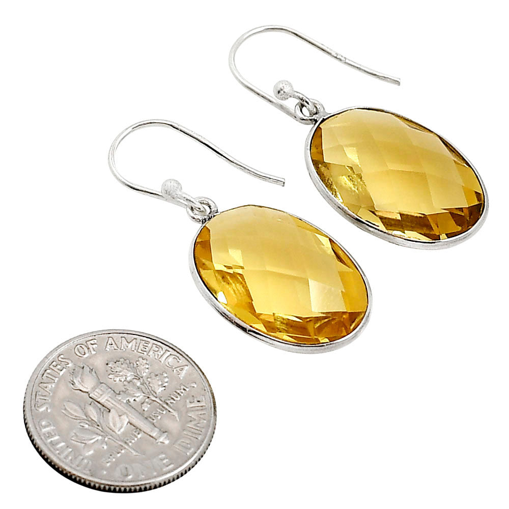 Citrine Checker Briolette Earrings E-1001 SDE91858