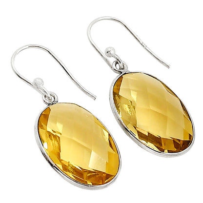 Citrine Checker Briolette Earrings E-1001 SDE91858