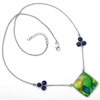 Blue Turquoise In Green Mohave & Lapis Necklace N-1002 SDN1147