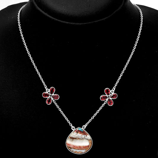 Multi Copper Turquoise and Garnet Necklace N-1001 SDN1180