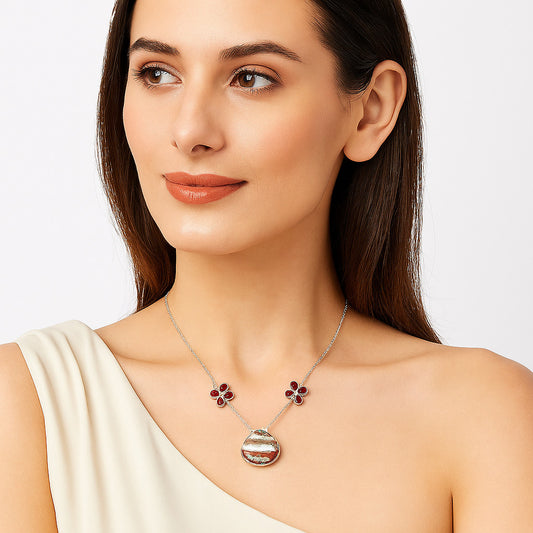 Multi Copper Turquoise and Garnet Necklace N-1001 SDN1180