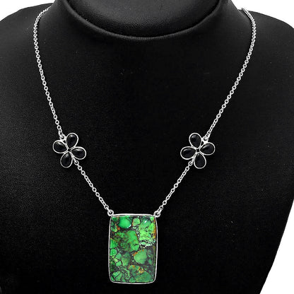 Green Matrix Turquoise and Black Onyx Necklace N-1001 SDN1211