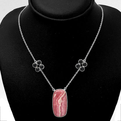 Rhodochrosite Argentina and Black Onyx Necklace N-1001 SDN1232