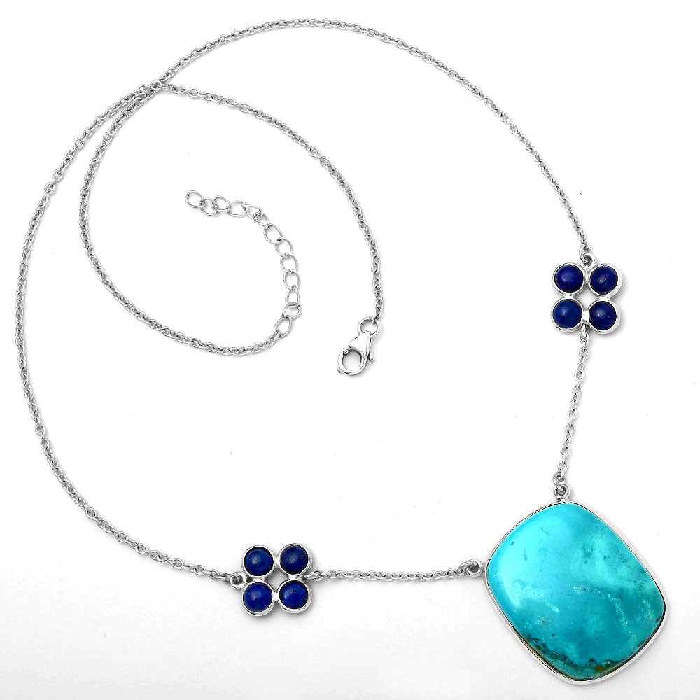 Natural Shattuckite - USA and Lapis Necklace N-1001 SDN1259
