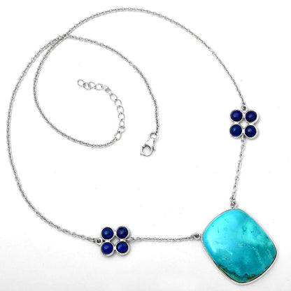 Natural Shattuckite - USA and Lapis Necklace N-1001 SDN1259