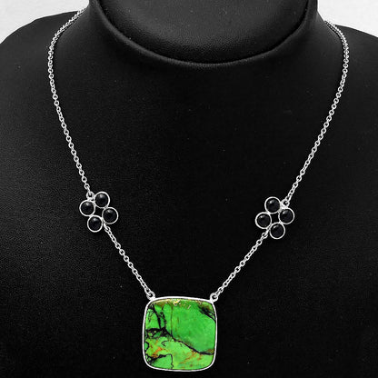 Green Matrix Turquoise and Black Onyx Necklace N-1001 SDN1266