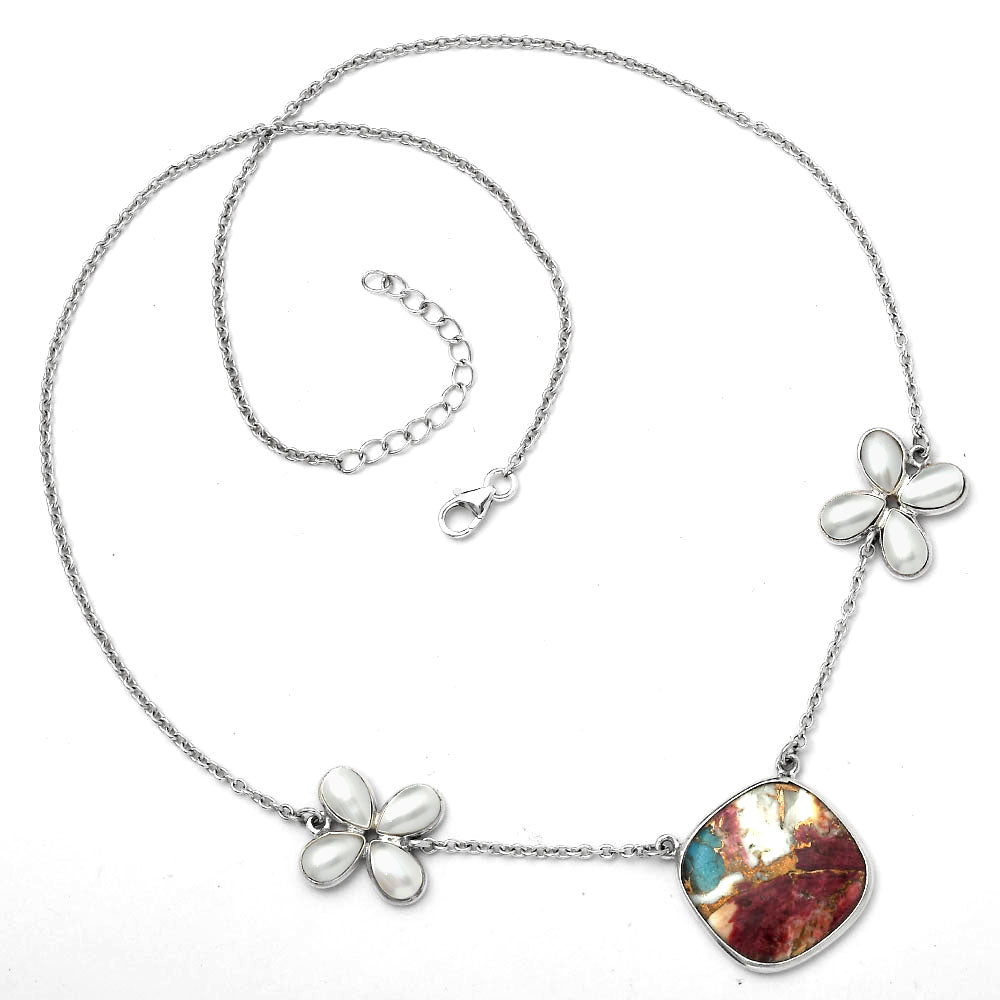 Multi Copper Turquoise and Pearl Necklace N-1001 SDN1282