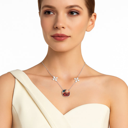 Multi Copper Turquoise and Pearl Necklace N-1001 SDN1282