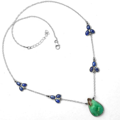 Natural Boulder Chrysoprase & Lapis Necklace N-1004 SDN1302