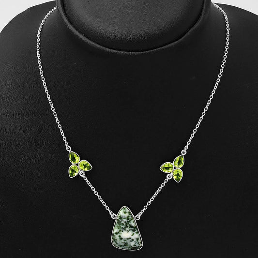 Natural Dioptase & Peridot Necklace N-1002 SDN1305