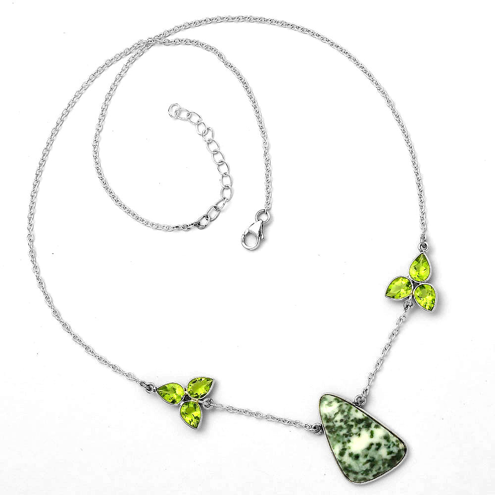 Natural Dioptase & Peridot Necklace N-1002 SDN1305