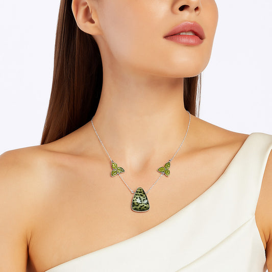 Natural Dioptase & Peridot Necklace N-1002 SDN1305