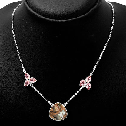 Copper Abalone Shell & Peach Morganite Necklace N-1002 SDN1312