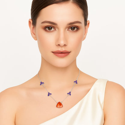 Natural Red Sponge Coral & Amethyst Necklace N-1004 SDN1320