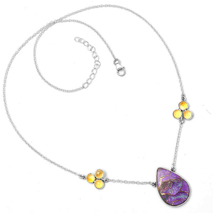 Copper Purple Turquoise & Citrine Necklace N-1002 SDN1337