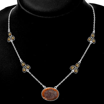 Mexican Bird Eye & Smoky Quartz Necklace N-1004 SDN1355