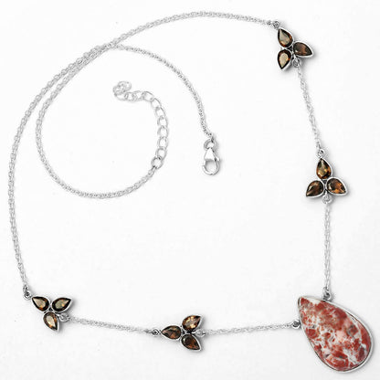 Rosetta Picture Jasper & Smoky Quartz Necklace N-1004 SDN1365
