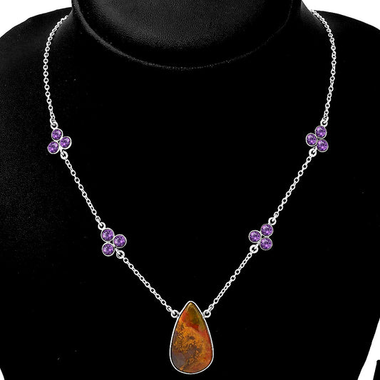 Rare Cady Mountain Agate & Amethyst Necklace N-1004 SDN1377