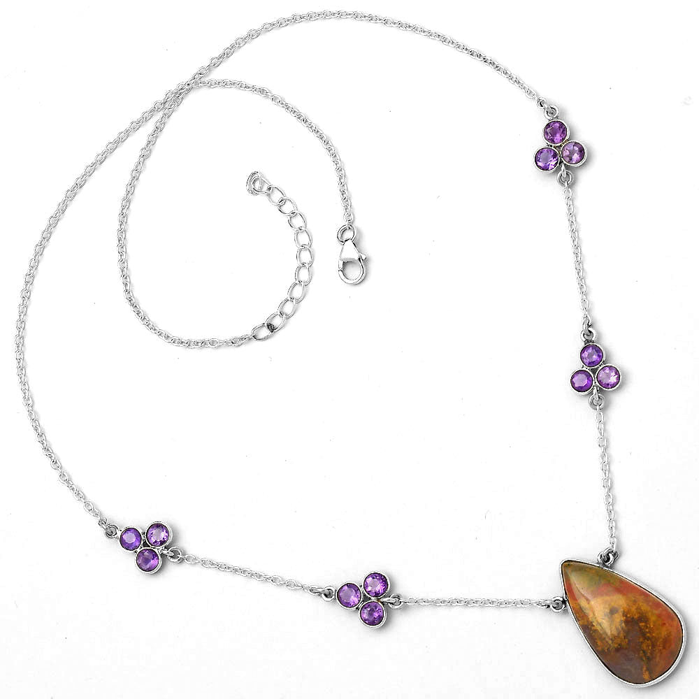 Rare Cady Mountain Agate & Amethyst Necklace N-1004 SDN1377