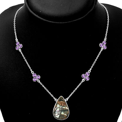 Copper Abalone Shell & Amethyst Necklace N-1004 SDN1393