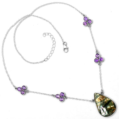 Copper Abalone Shell & Amethyst Necklace N-1004 SDN1393