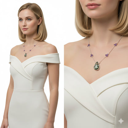 Copper Abalone Shell & Amethyst Necklace N-1004 SDN1393