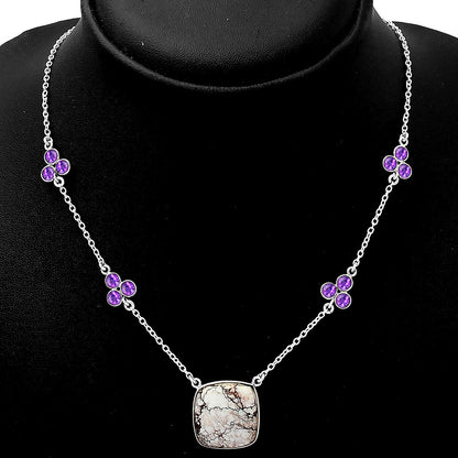 Natural Wild Horse Jasper & Amethyst Necklace N-1004 SDN1399
