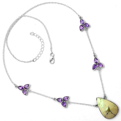 Lemon Chrysocolla Brazil & Amethyst Necklace N-1004 SDN1409