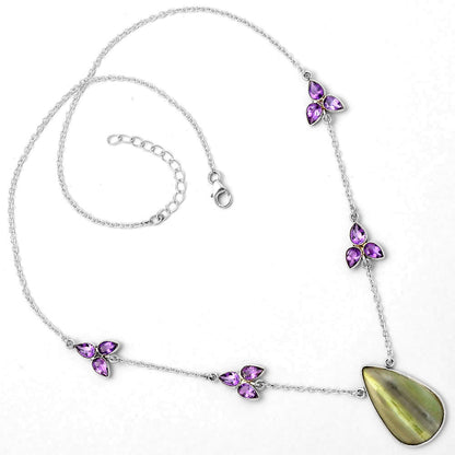 Natural Serpentine & Amethyst Necklace N-1004 SDN1413