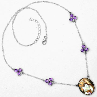 Copper Abalone Shell & Amethyst Necklace N-1004 SDN1416