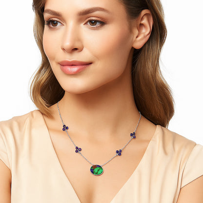 Multi Copper Turquoise & Amethyst Necklace N-1004 SDN1423