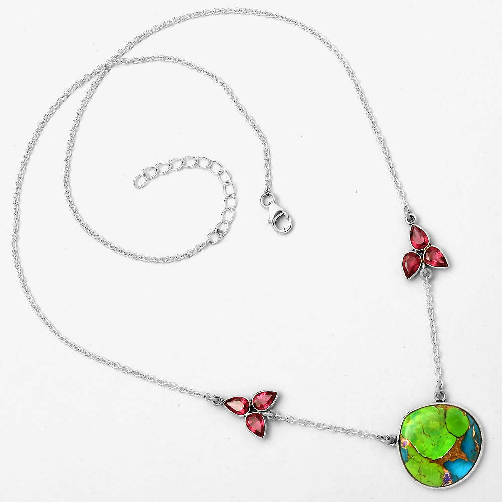 Multi Copper Turquoise & Garnet Necklace N-1002 SDN1457