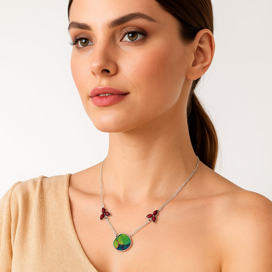 Multi Copper Turquoise & Garnet Necklace N-1002 SDN1457