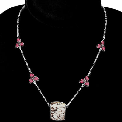 Natural Wild Horse Jasper & Garnet Necklace N-1004 SDN1464