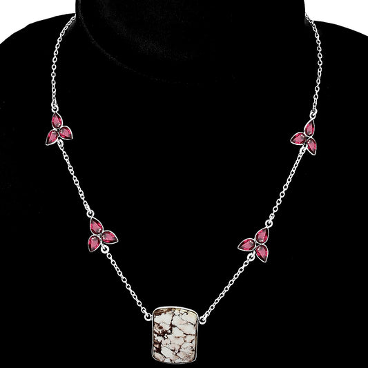 Natural Wild Horse Jasper & Garnet Necklace N-1004 SDN1464