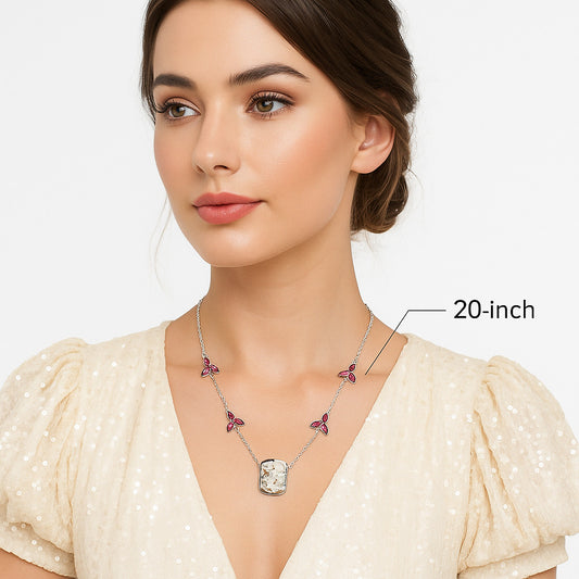 Natural Wild Horse Jasper & Garnet Necklace N-1004 SDN1464