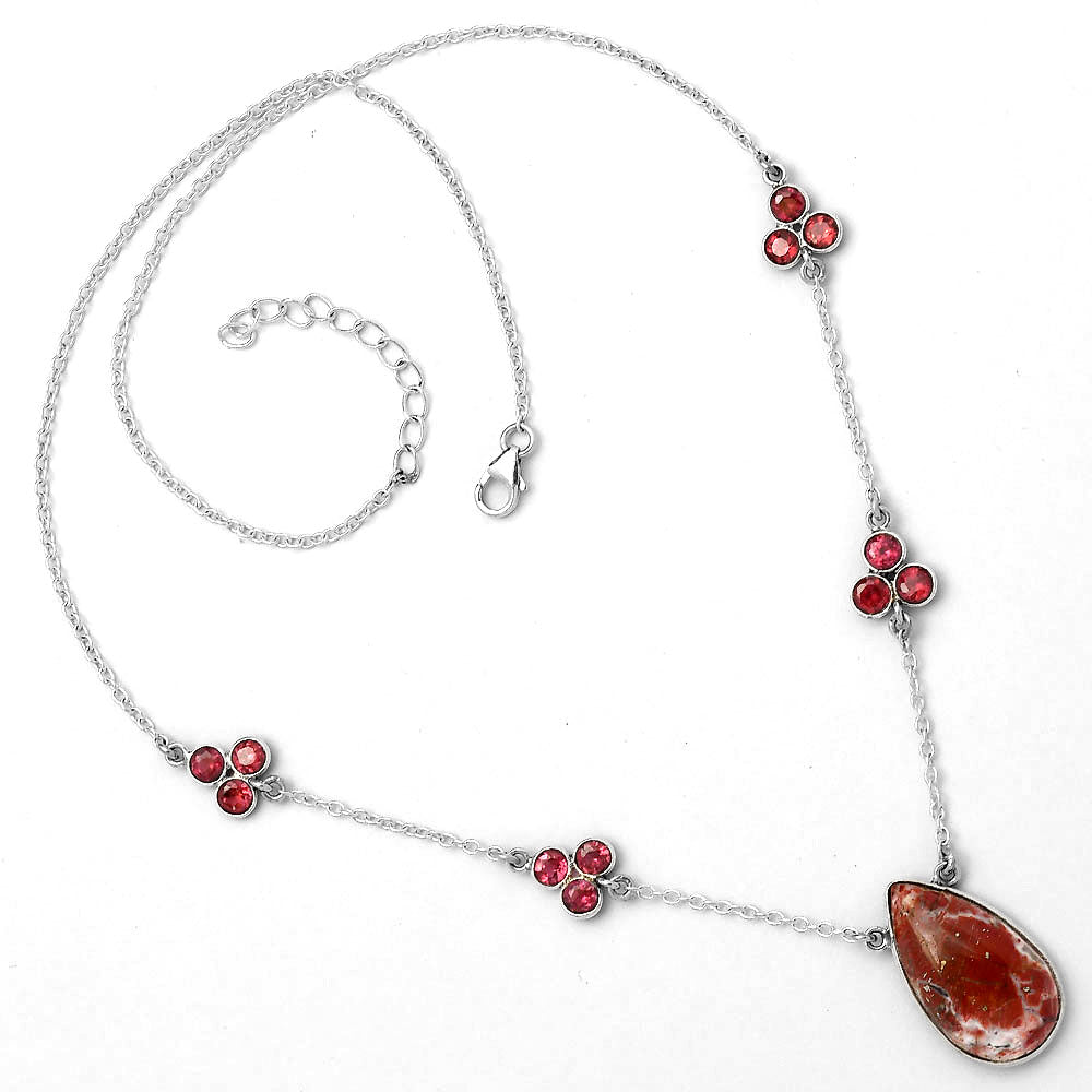 Rosetta Picture Jasper & Garnet Necklace N-1004 SDN1470