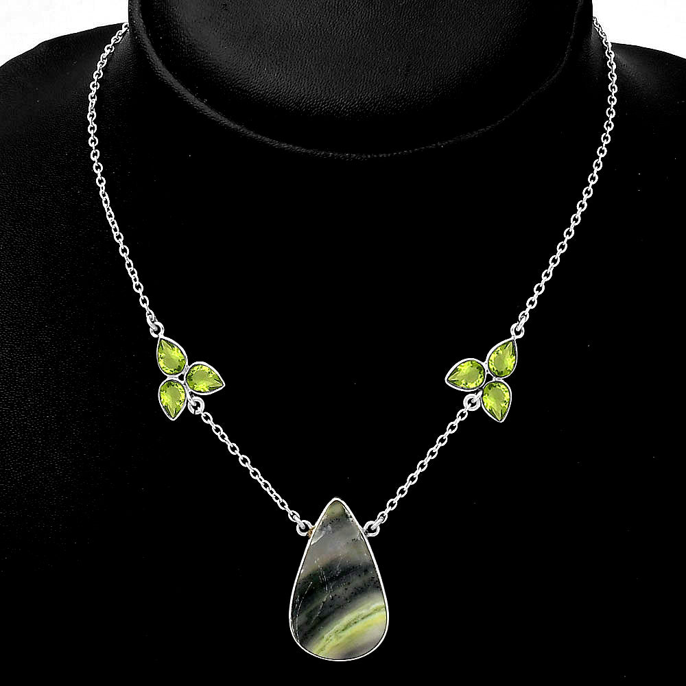 Lemon Chrysocolla - Brazil & Peridot Necklace N-1002 SDN1478
