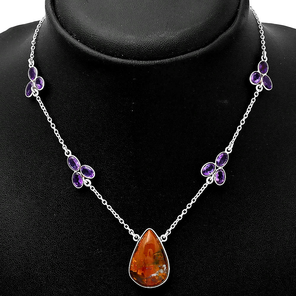 Rare Cady Mountain Agate & Amethyst Necklace N-1004 SDN1516