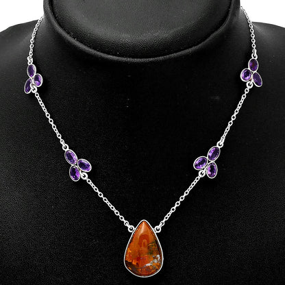 Rare Cady Mountain Agate & Amethyst Necklace N-1004 SDN1516