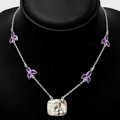 Natural Wild Horse Jasper & Amethyst Necklace N-1004 SDN1520
