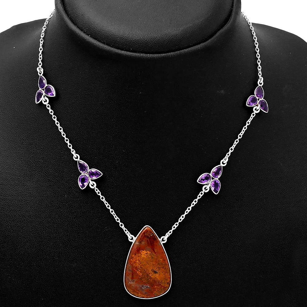 Rare Cady Mountain Agate & Amethyst Necklace N-1004 SDN1529