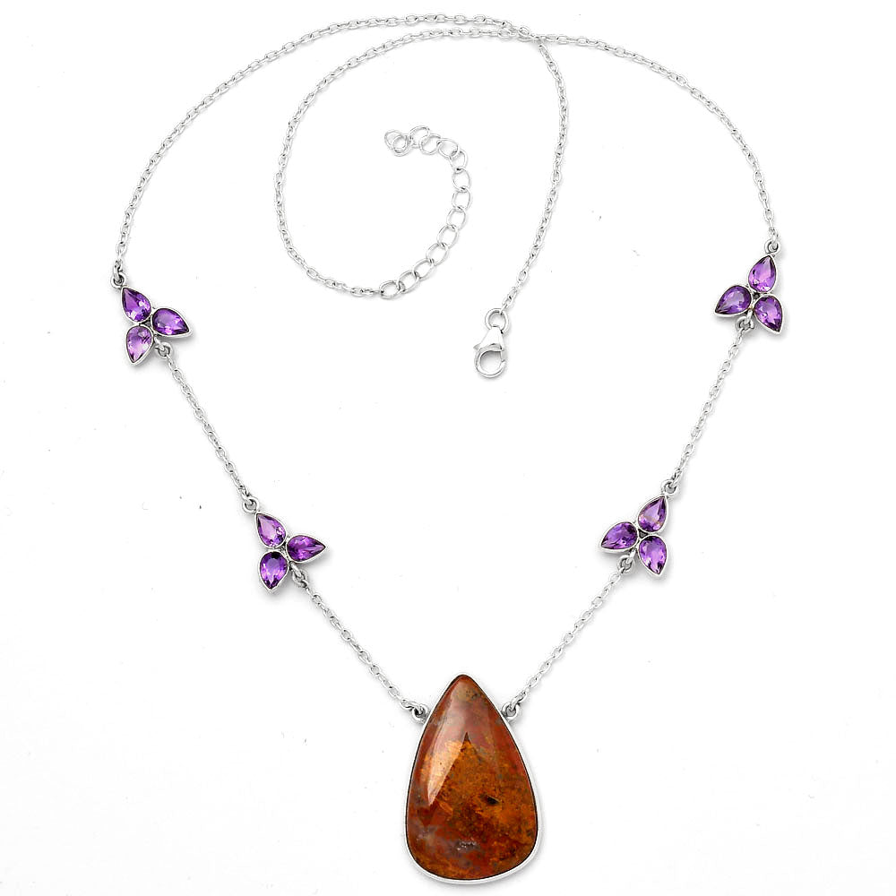 Rare Cady Mountain Agate & Amethyst Necklace N-1004 SDN1529